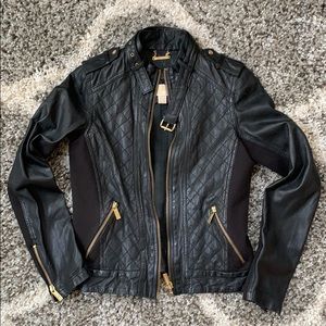 Michael Kors Blake Leather Biker Motorcycle Jacket